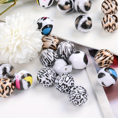 Leopard Print Acrylic Beads