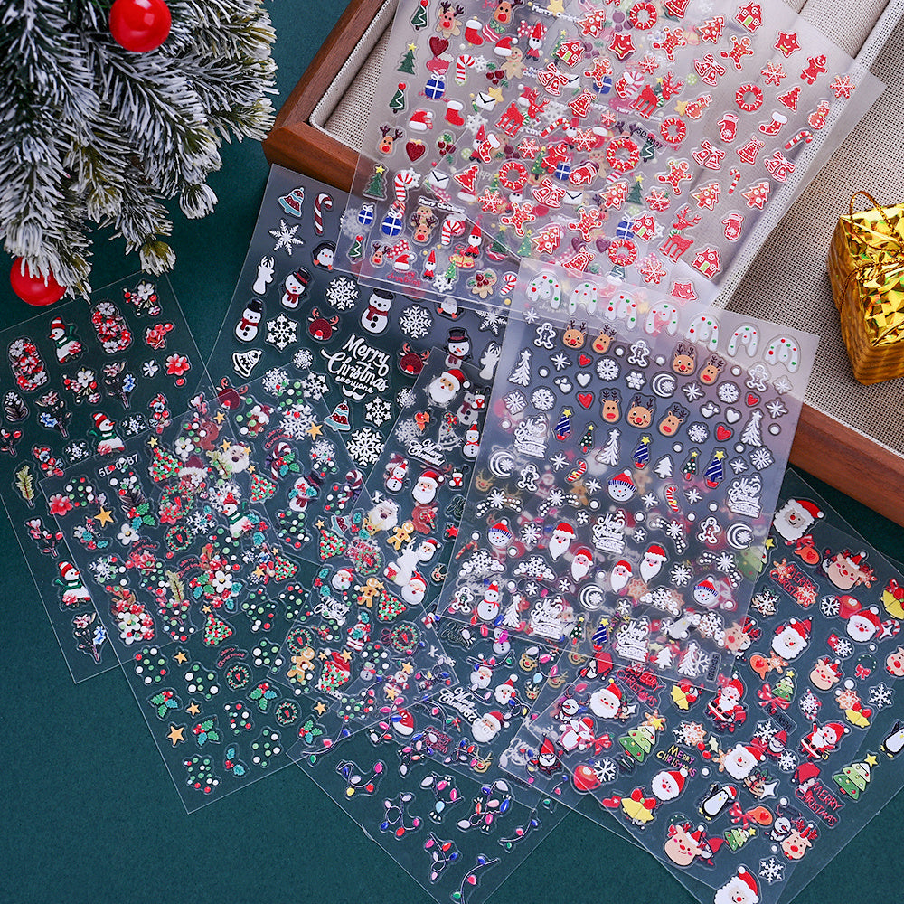 Christmas 5D Relief Nail Art Stickers