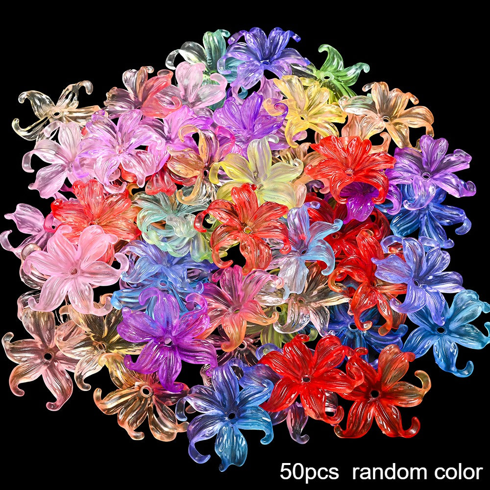 Transparent Gradient Iris Flower Beads
