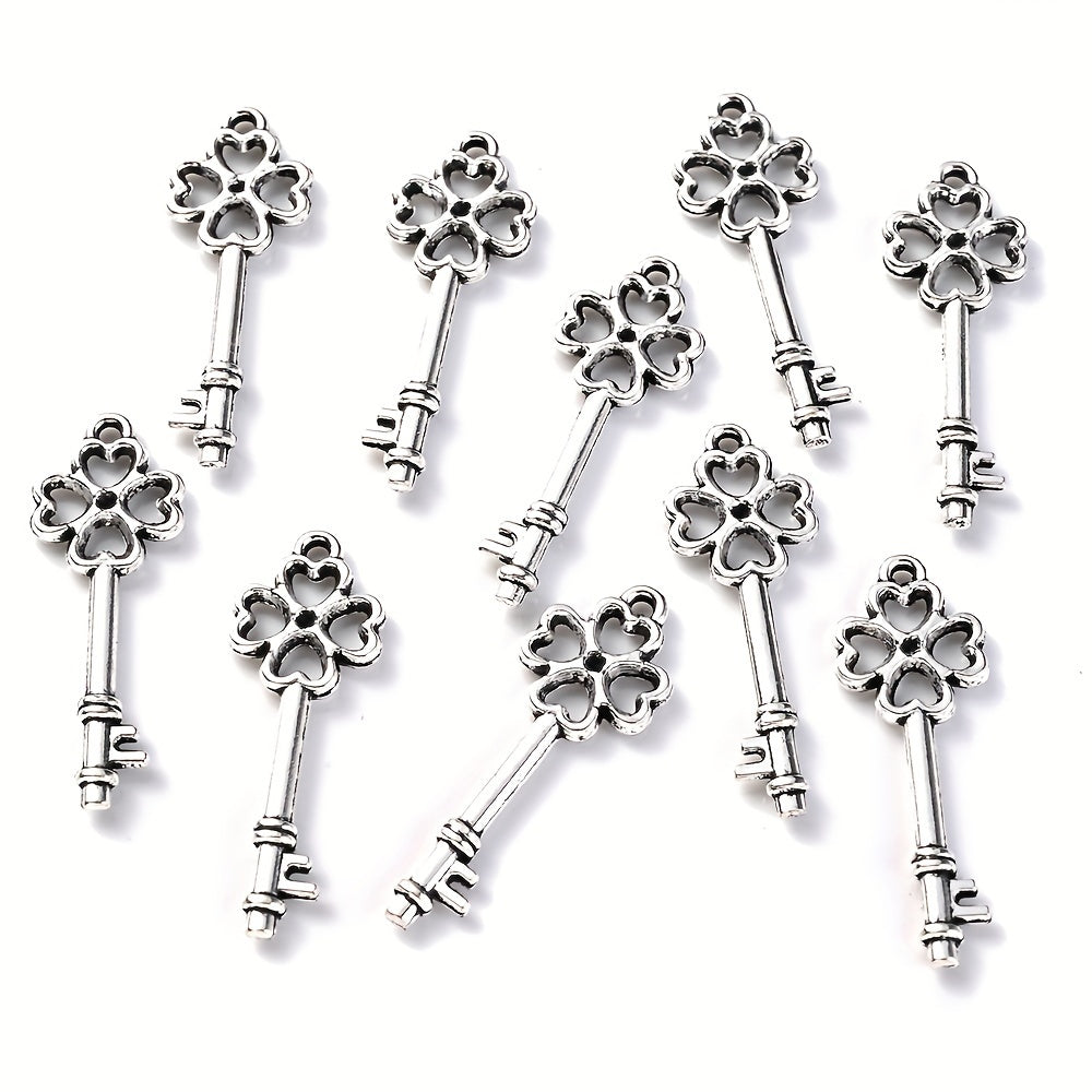 20PCS Retro Mixed Cross, Flower, Heart & Owl Metal Pendant Set
