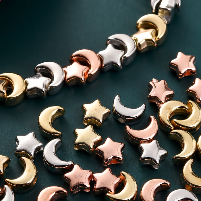 100-Piece 5-7 mm Mixed Star, Moon & Heart Spacer Beads