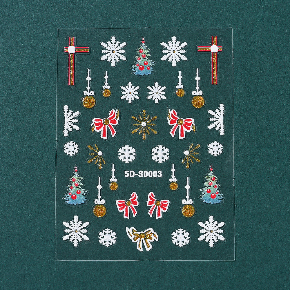 Christmas 5D Embossed Nail Art Stickers