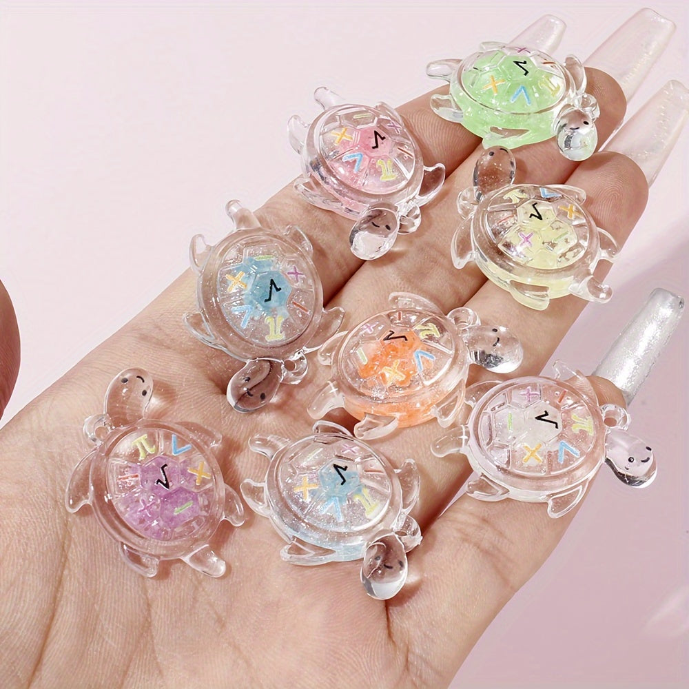 Luminous 3D Turtle Resin Beads