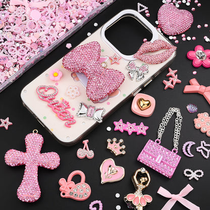 Mixed Pink Rhinestone Flatback Embellishment Set