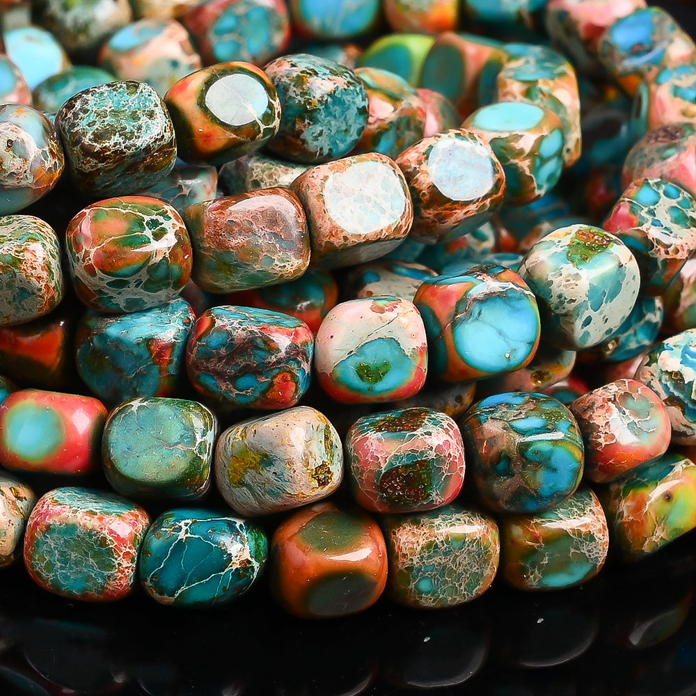 Orange Blue Stone Spacer Beads
