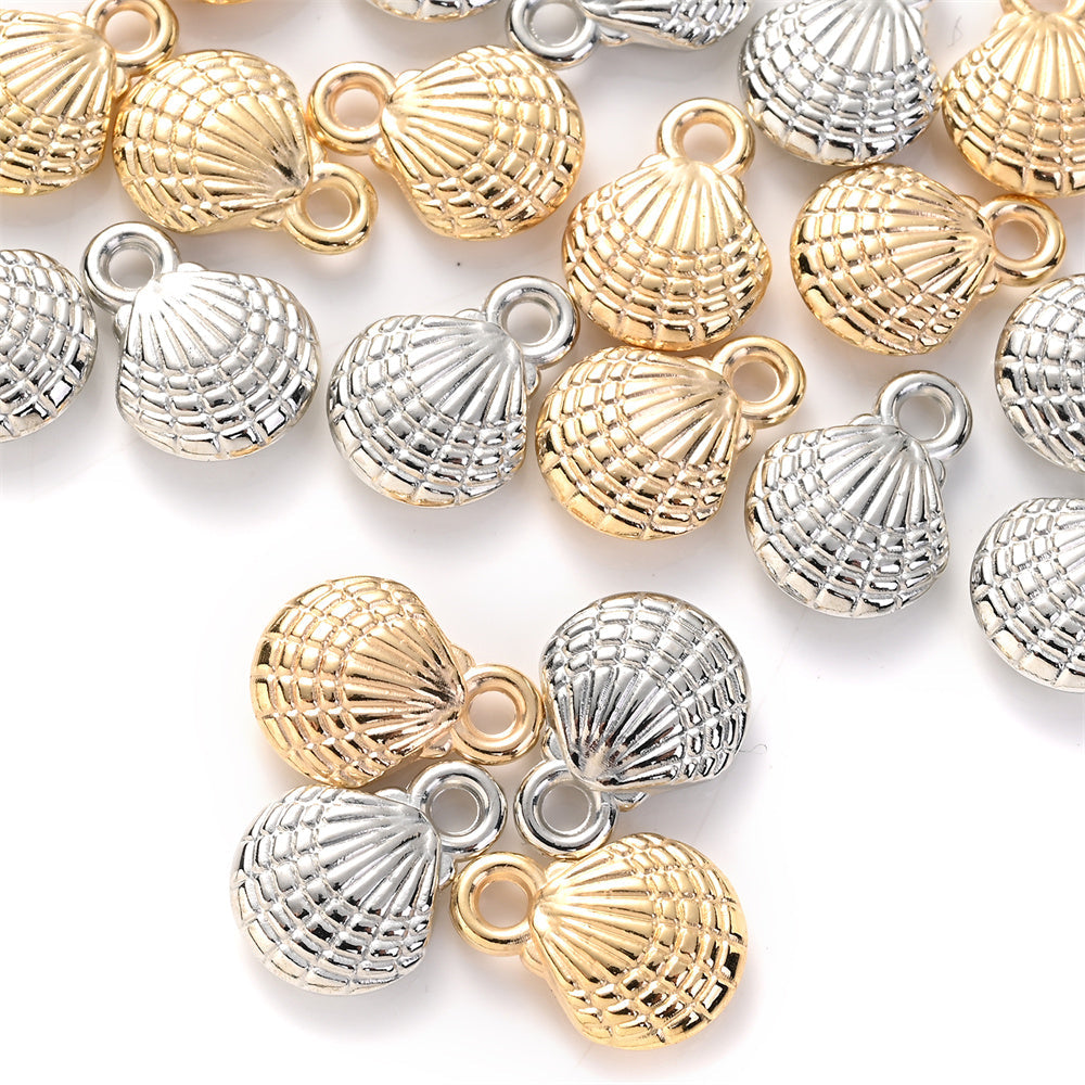 Gold and Silver CCB Shell Pendant Beads
