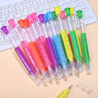 9-Piece Random Color Syringe Ballpoint Pen Set