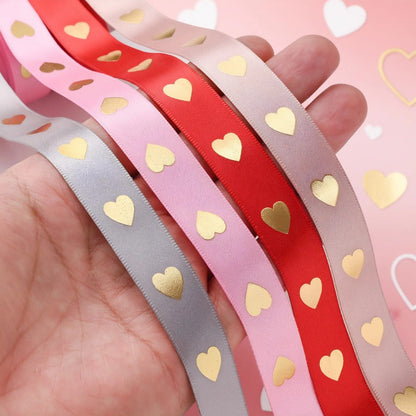 1 Roll 5 Yards Peach Heart Hot Stamping Ribbon