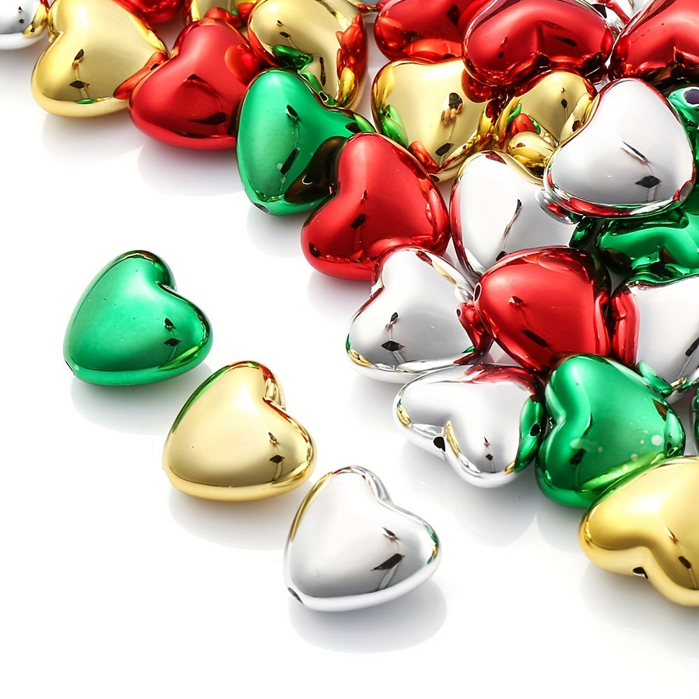 Mixed Color Heart Acrylic Spacer Beads