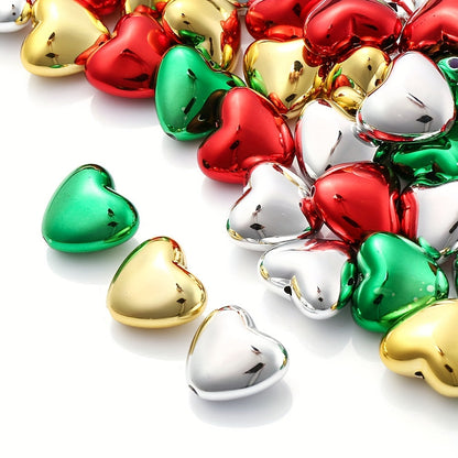 Mixed Color Heart Acrylic Spacer Beads
