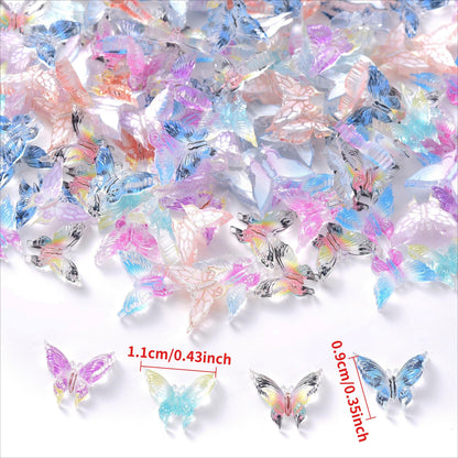 Shiny Resin Butterfly Flatback Beads