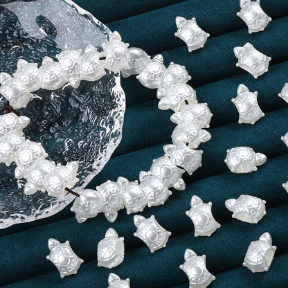 White Money Turtle Acrylic Beads
