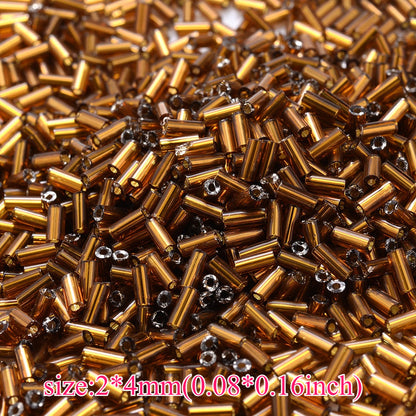 500-Piece 2x4 mm Multicolor Glass Tube Beads