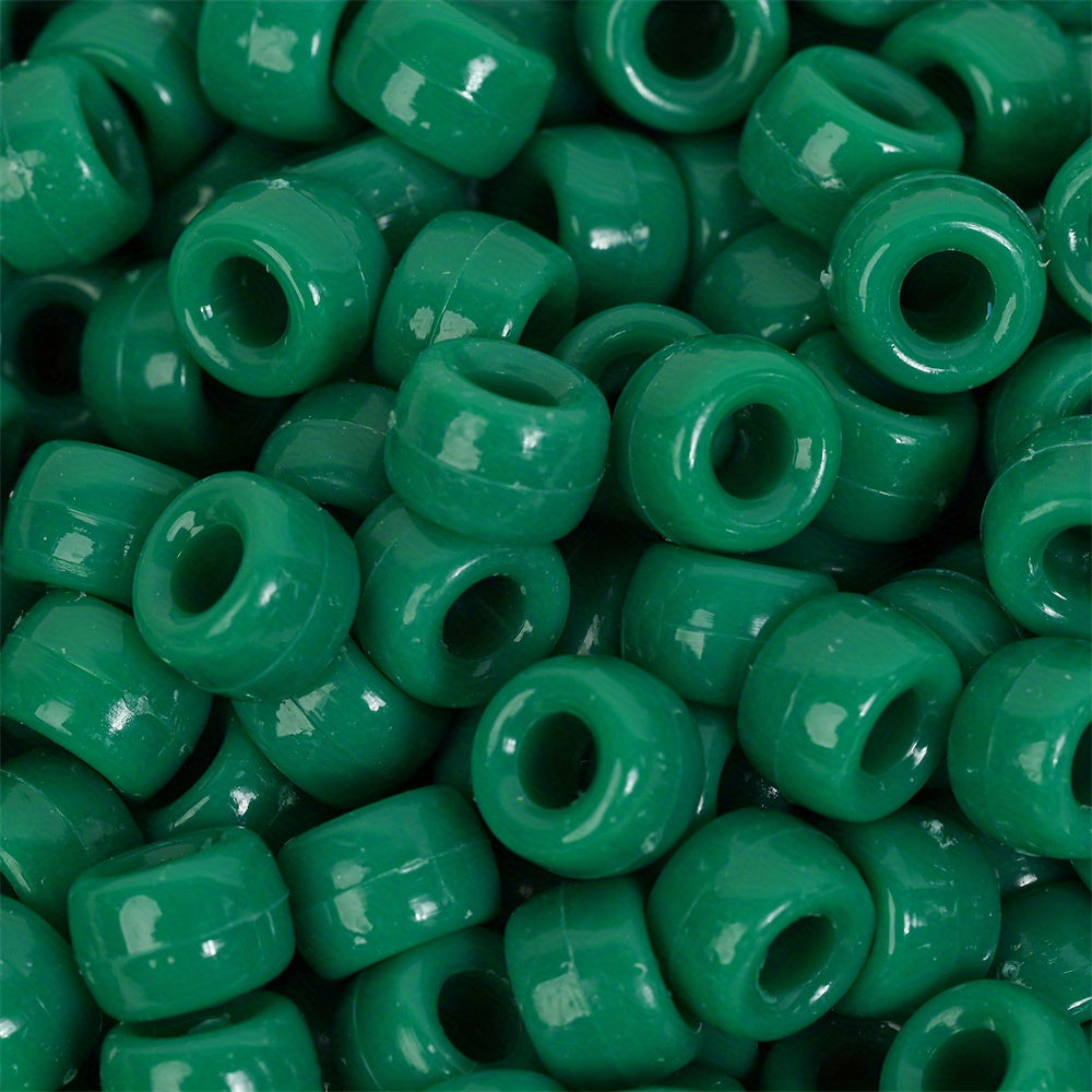 100pcs Colorful Acrylic Big Hole Pony Beads- 6x9mmLarge Hole Beads
