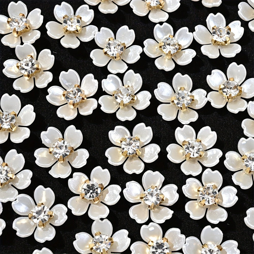 Petal Rhinestone Flower Flatback Beads