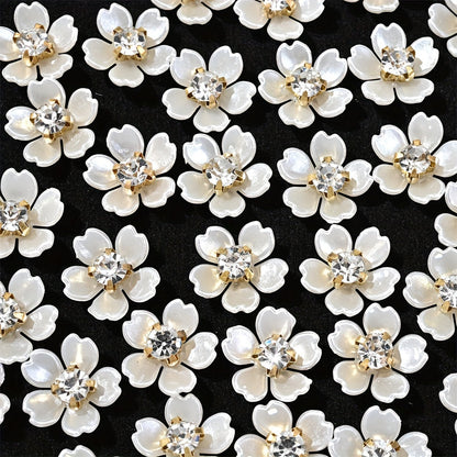 Petal Rhinestone Flower Flatback Beads