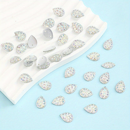 White Droplet Shape Resin Patches