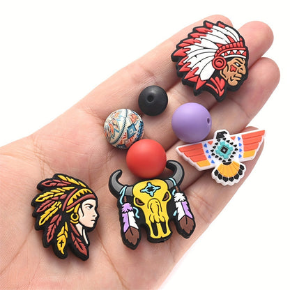 20pcs Tribal Theme Set Silicone Beads