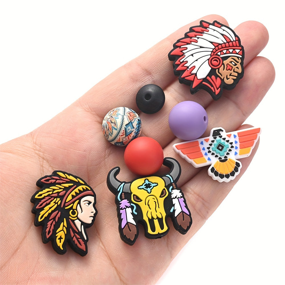 Tribal Theme Silicone Beads Set
