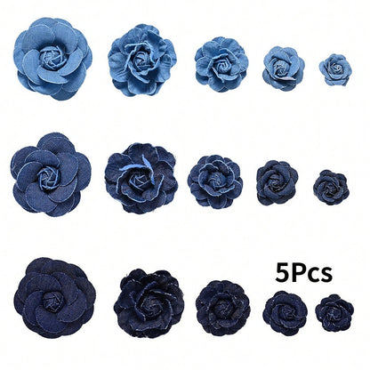 5PCS Artificial Rose Flower Head Set
