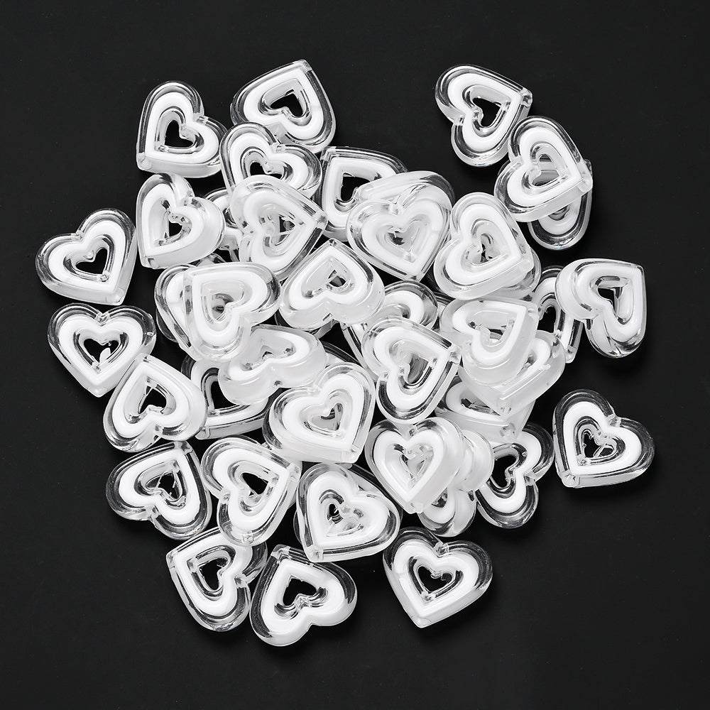 Acrylic Heart-Shaped Beads