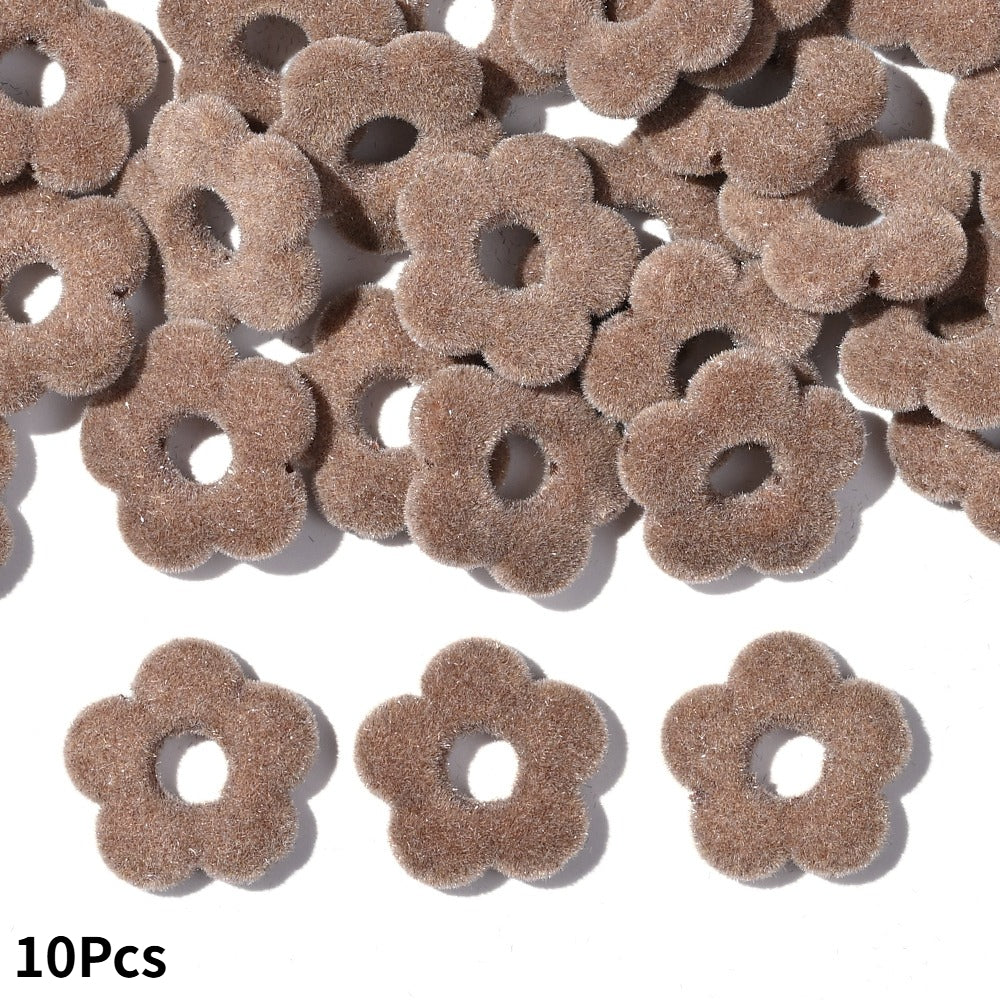 Flocked Flower Resin Beads