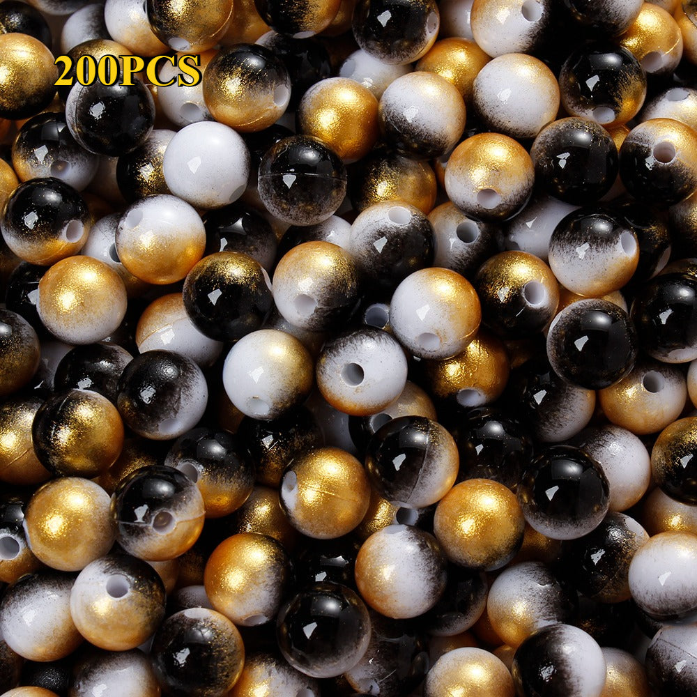 100/200pcs 6/8mm Fashion Gradient Acrylic Beads