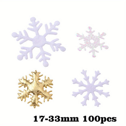 Gold & White Snowflake Polyester Decorations