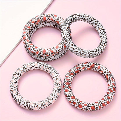 Leopard Print Silicone Ring Beads