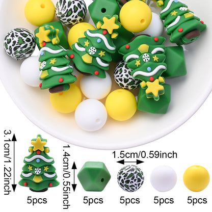 Christmas Silicone Focal Bead Set
