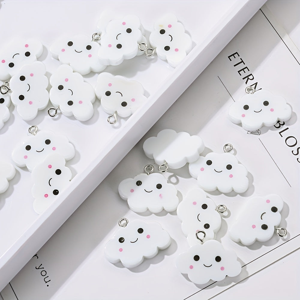 10PCS White Cloud Resin Pendant Set