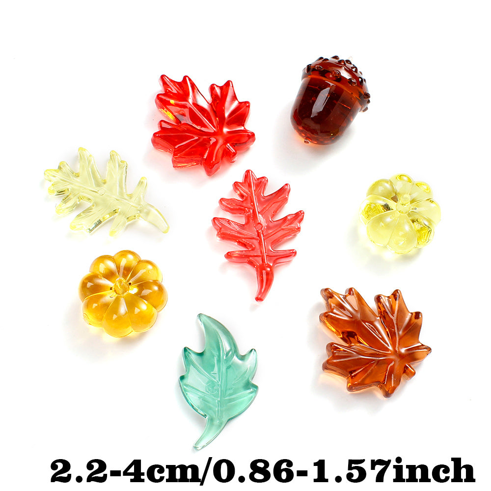 160g Resin Maple Leaf, Pumpkin & Hazelnut Decorative Set
