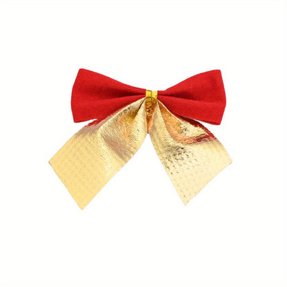 12-Piece Random Christmas Bow Polyester Decorations