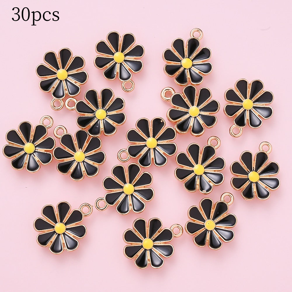 Color Block Daisy Enamel Charms