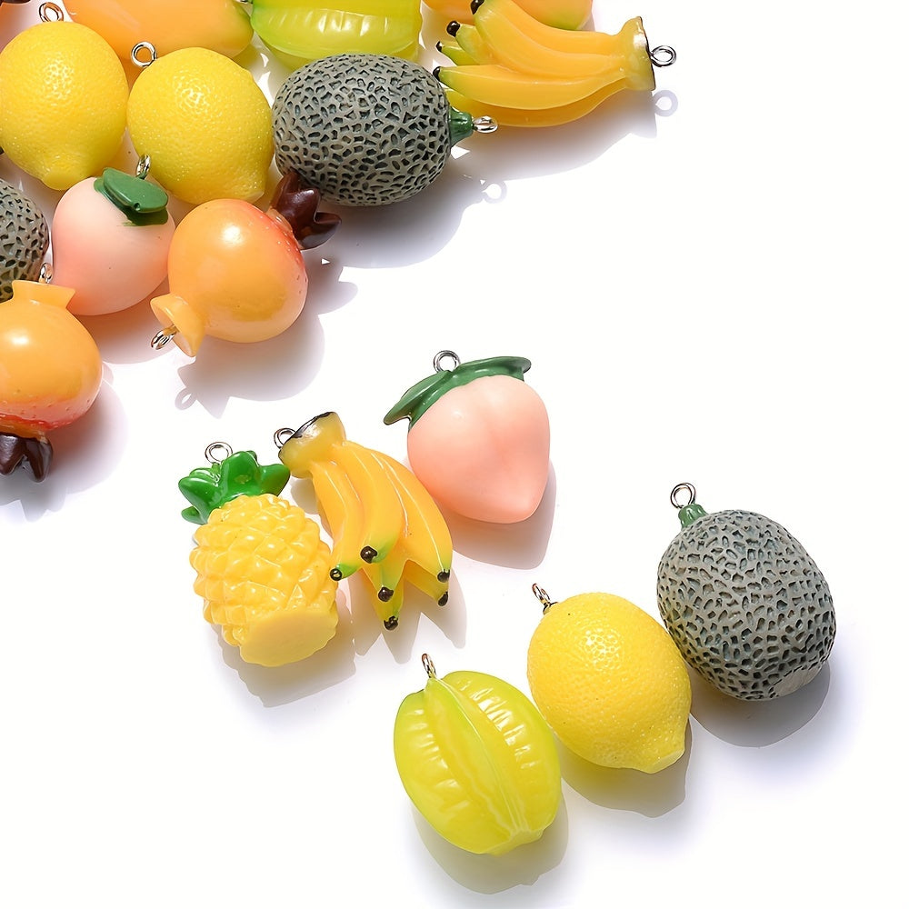 Mixed Fruit Resin Charm Pendants