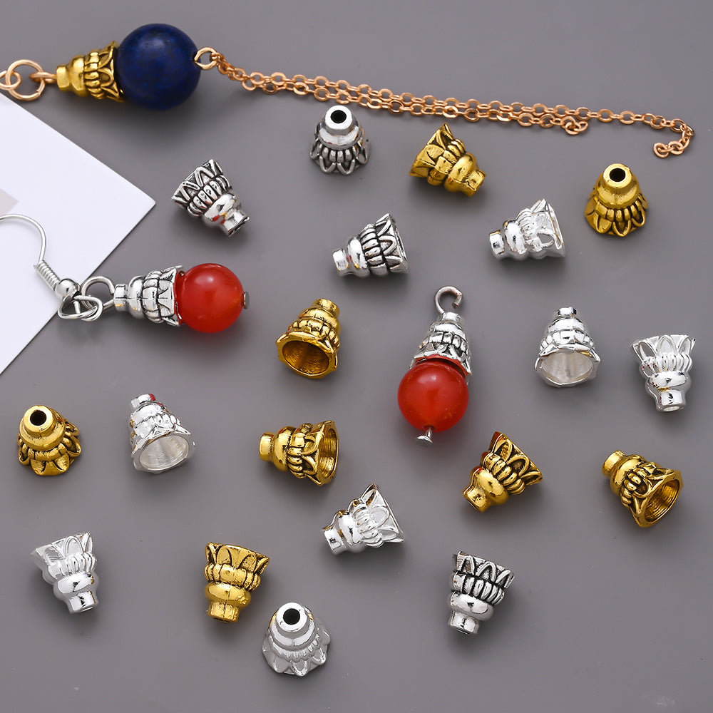 Tibetan Silver Alloy Flower Bead Caps