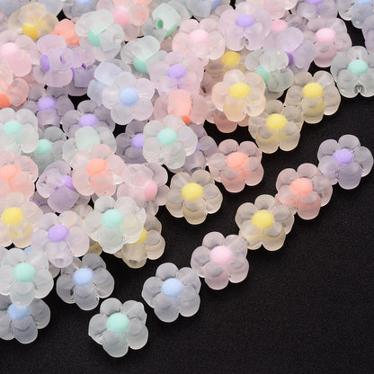 200pcs 13mm Matte Acrylic Sunflower Beads
