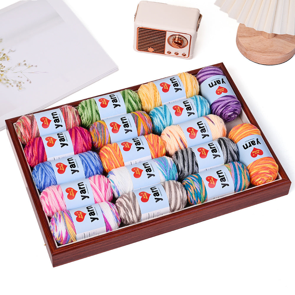 10PCS 10×4cm Rainbow Gradient Polyester Knitting Yarn