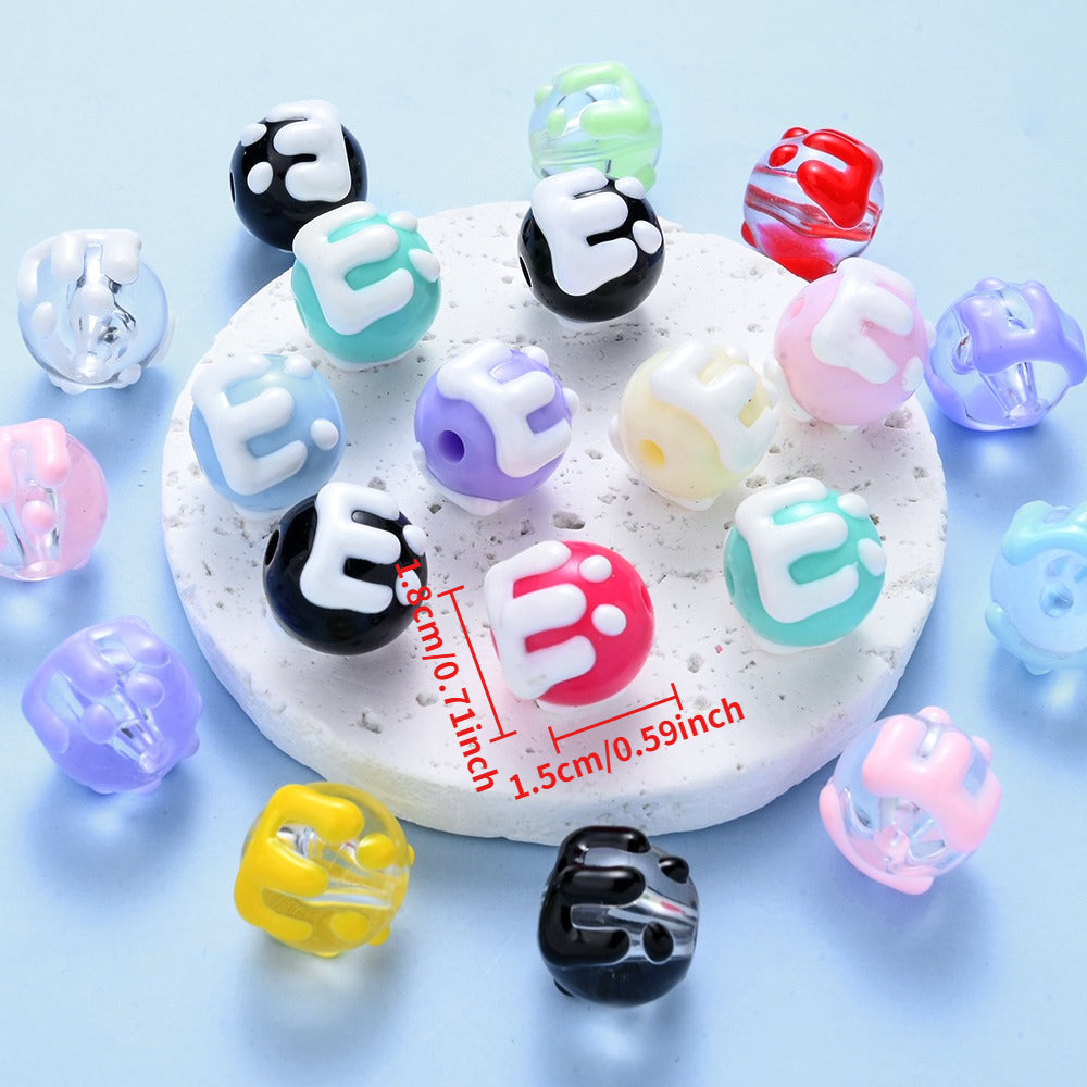Candy Hand Painted Acrylic Beads