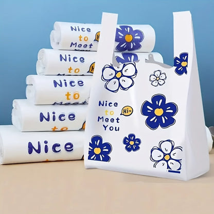 50-Piece Floral Plastic Gift & Storage Bags