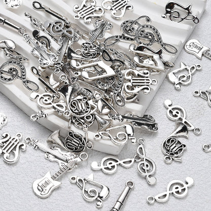 60-Piece Silver Musical Instrument & Music Note Charms