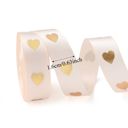 Peach Heart Gift Wrapping Ribbon