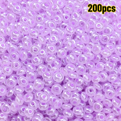200-Piece 5 mm Glossy Ice Cream Glass Beads