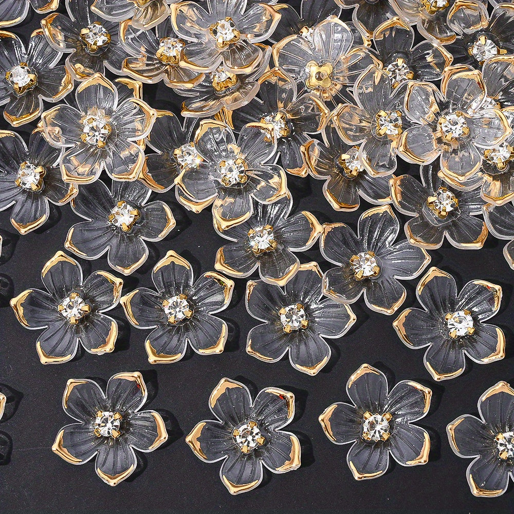 Gradient Five-Petal Flower Acrylic Beads