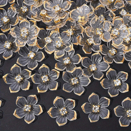 Gradient Five-Petal Flower Acrylic Beads