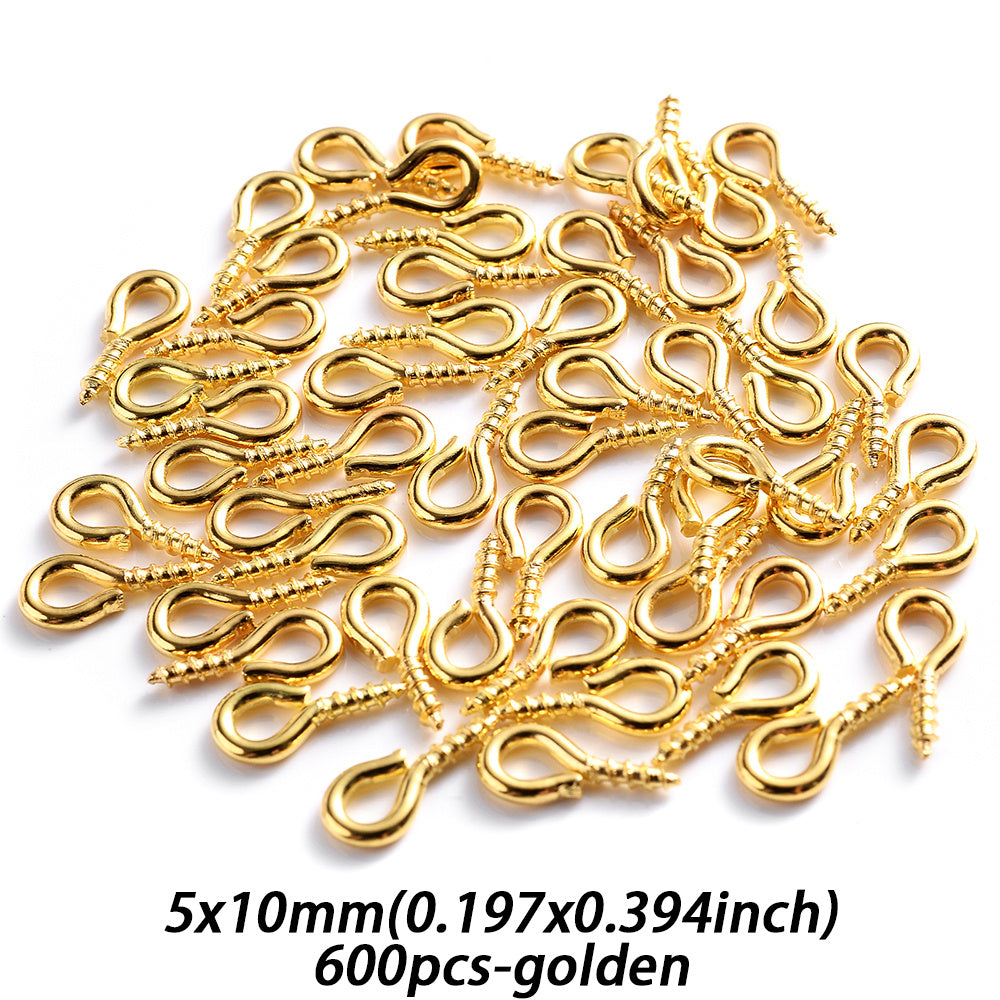 600-Piece Multicolor Screw Eye Pins
