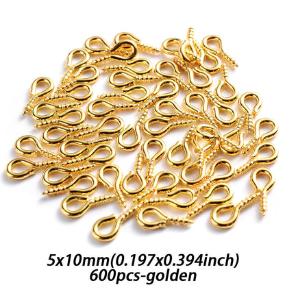 600-Piece Multicolor Screw Eye Pins
