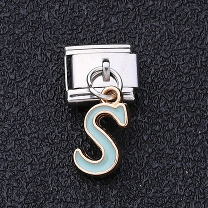 1PC A-Z English Letter Charm Link Set for 9mm Bracelets