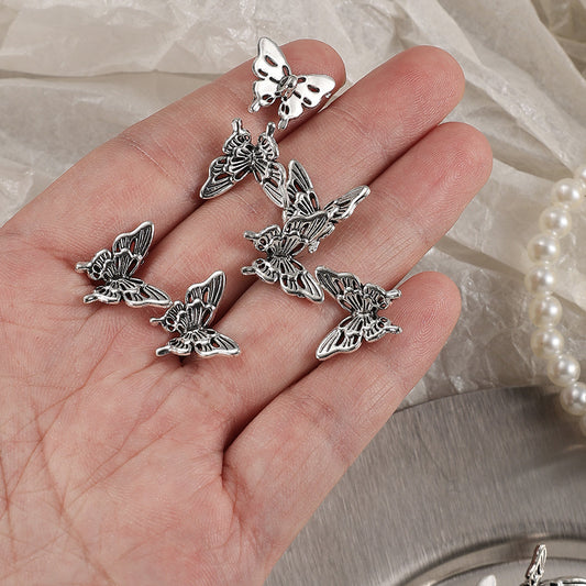20PCS Retro Silver-Tone Hollow Butterfly Charms