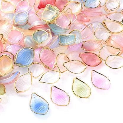 50pcs/set 15x22mm Fashion Petal Beads